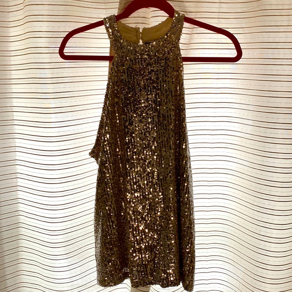 Gold sequin tank/halter top